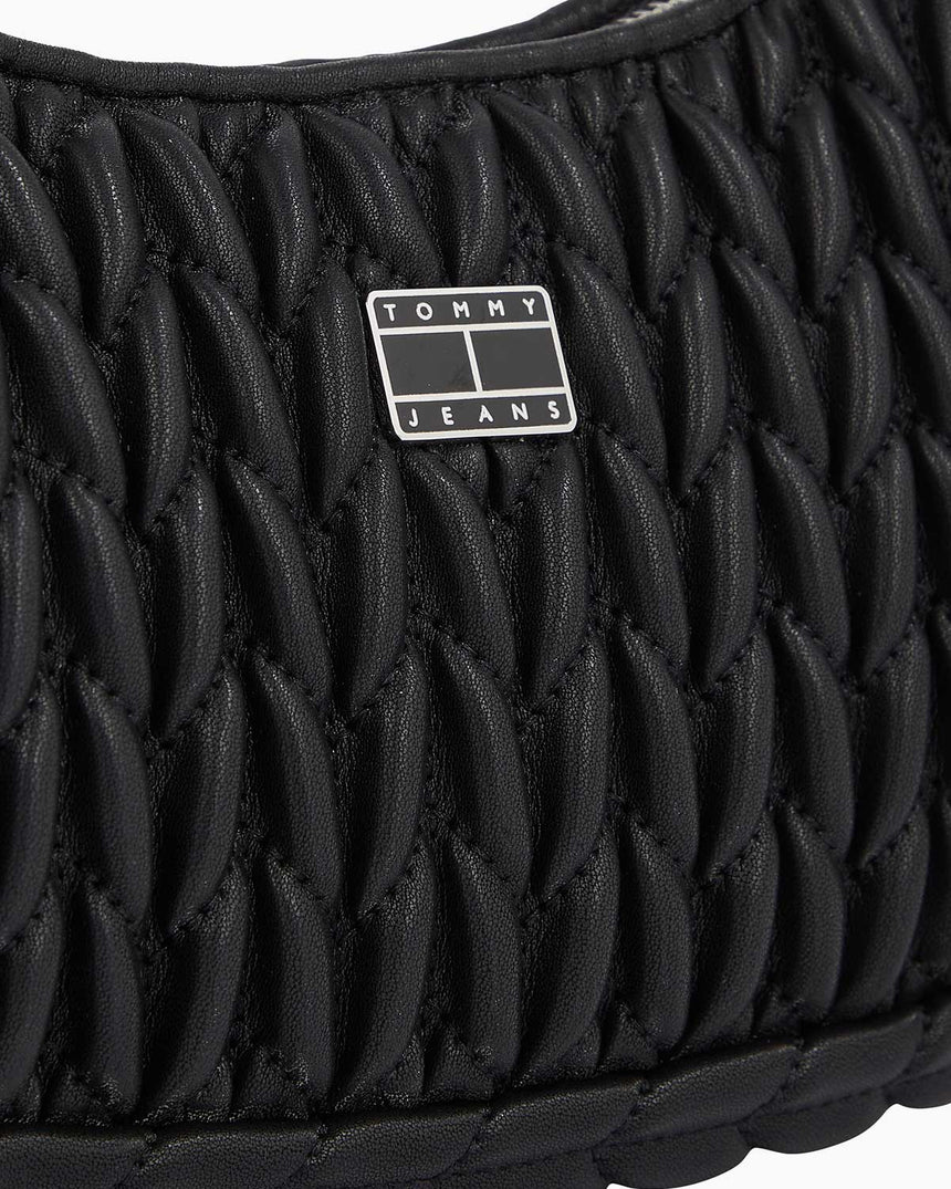 Tommy Hilfiger Iconic Quilted Omuz Çantası Black