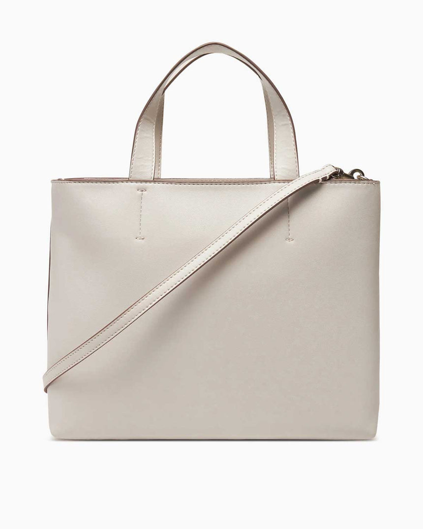 Calvin Klein Kabartmalı Mini Tote Kadın El Çantası Lily White