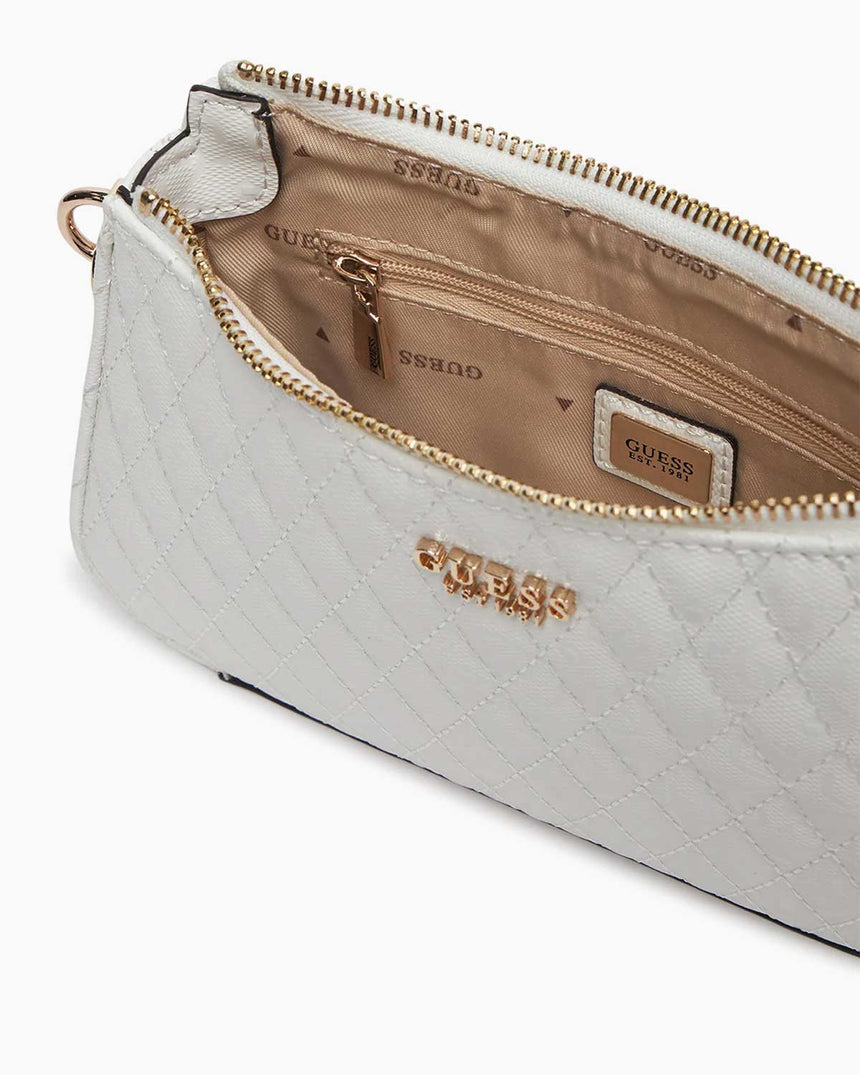Guess Betula Zincir Detaylı Parlak Mini Çapraz Askılı Çanta White