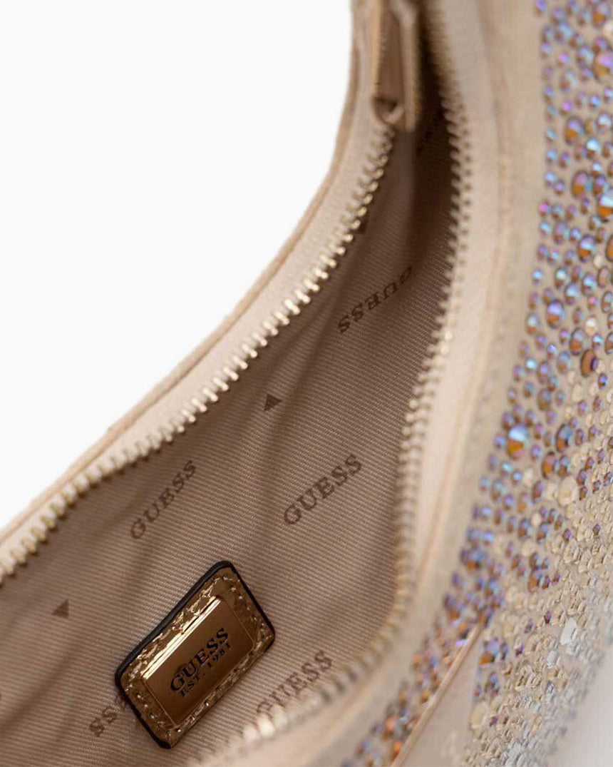 Guess Lua Small Taşlı Omuz Çantası Gold