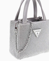 Guess Lua Mini Tote Taşlı El Çantası Silver