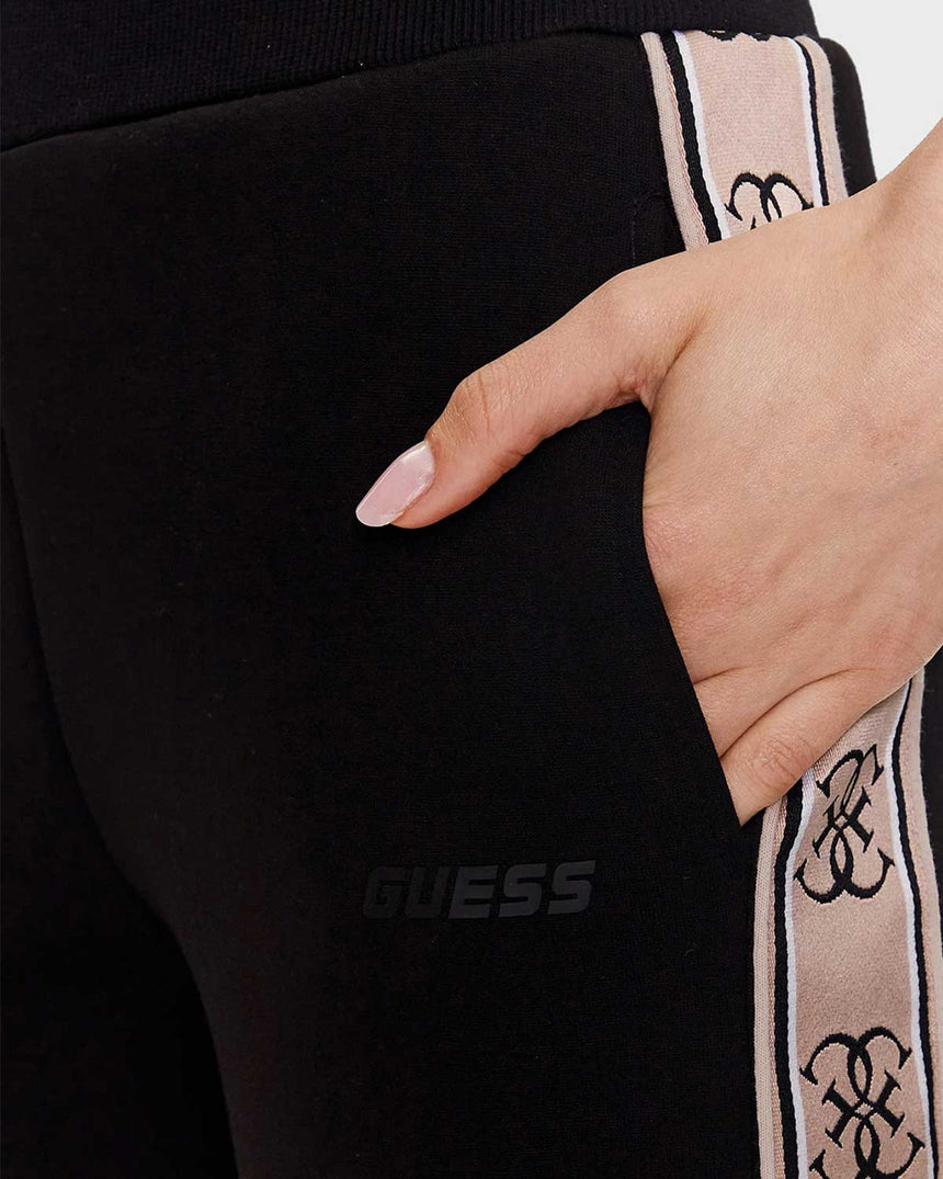 Guess Britney Pamuklu Regular Fit Cepli Jogger Eşofman Altı Jet Black A996