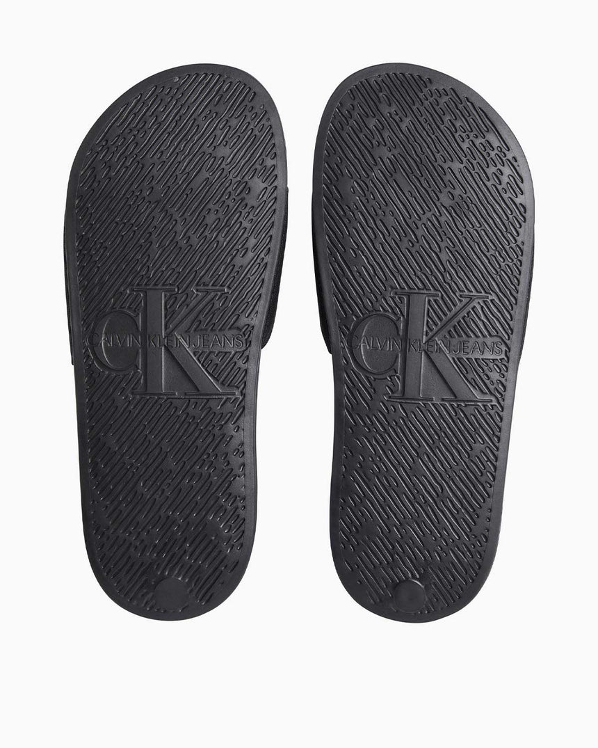 Calvin Klein Slide Monogram Flip Flops Terlik Triple Black
