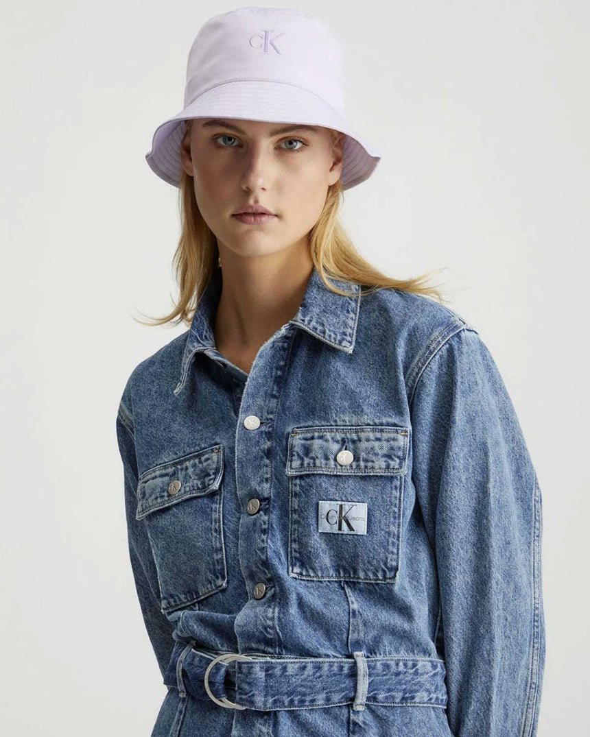 Calvin Klein Monogram Embro Bucket Hat Şapka Purple