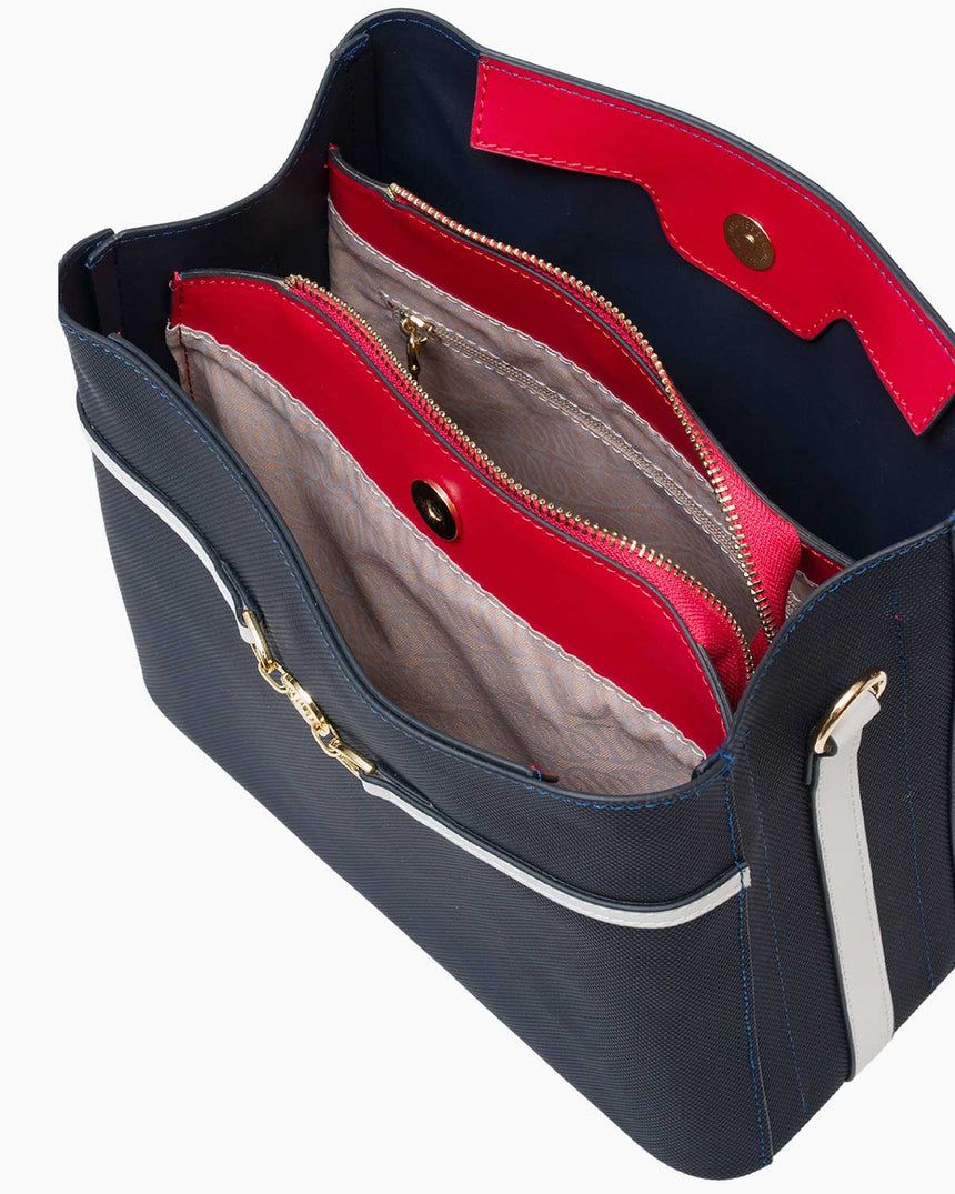 Us Polo Assn Logo Detaylı El Çantası Lacivert - Kırmızı - Beyaz
