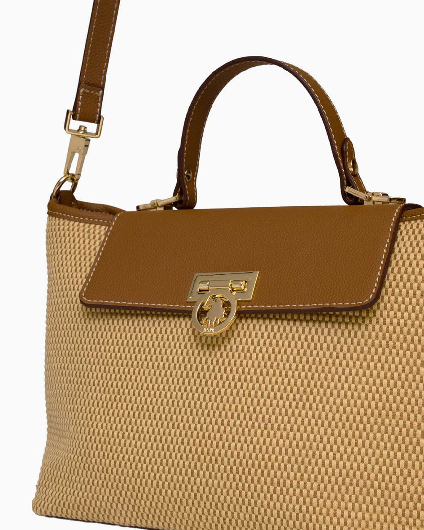 Us Polo Assn Ladies Çapraz Askılı Çanta Bej - Taba