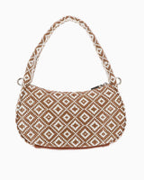 Guess Rianee Hobo Desenli Omuz Çantası Cognac