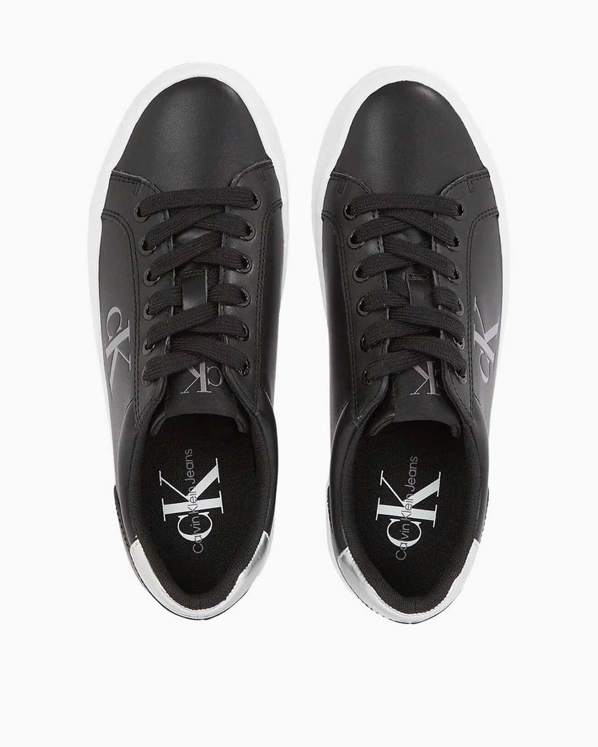 Calvin Klein Jeans Bold Flatform Lace Up Sneakers Black/Silver