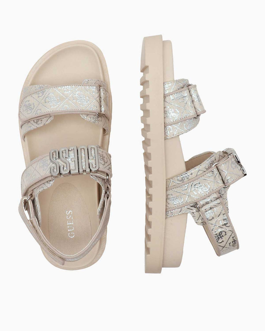 Guess Fabeils Casual Shoes Tokalı Sandalet Beige / Silver