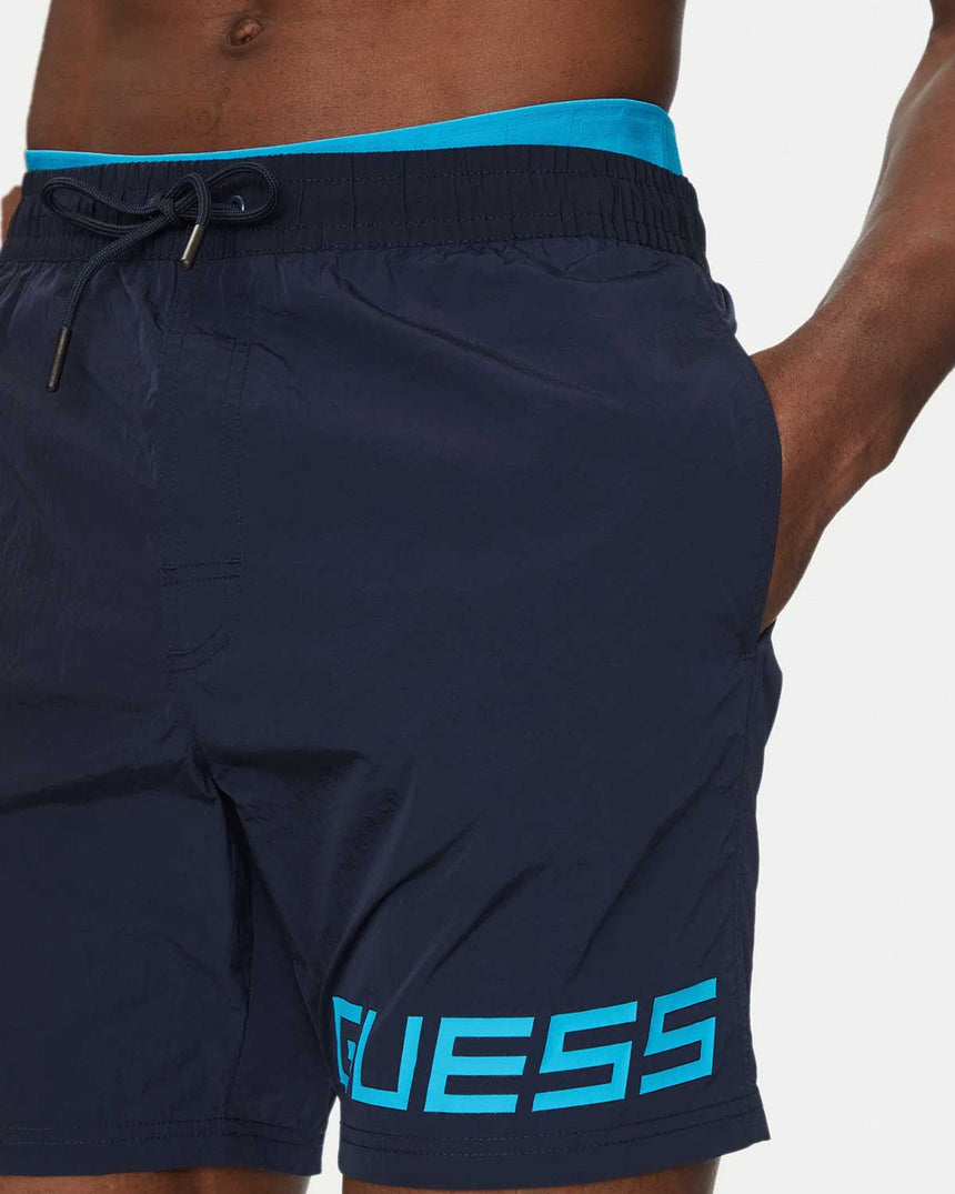 Guess Swimtrunk Medium Hammared Deniz Şortu Smart Blue