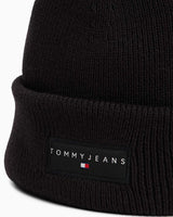 Tommy Hilfiger Çizgisel Logolu Erkek Bere Black