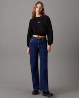 Calvin Klein Woven Label Crew Sweatshirts CK Black