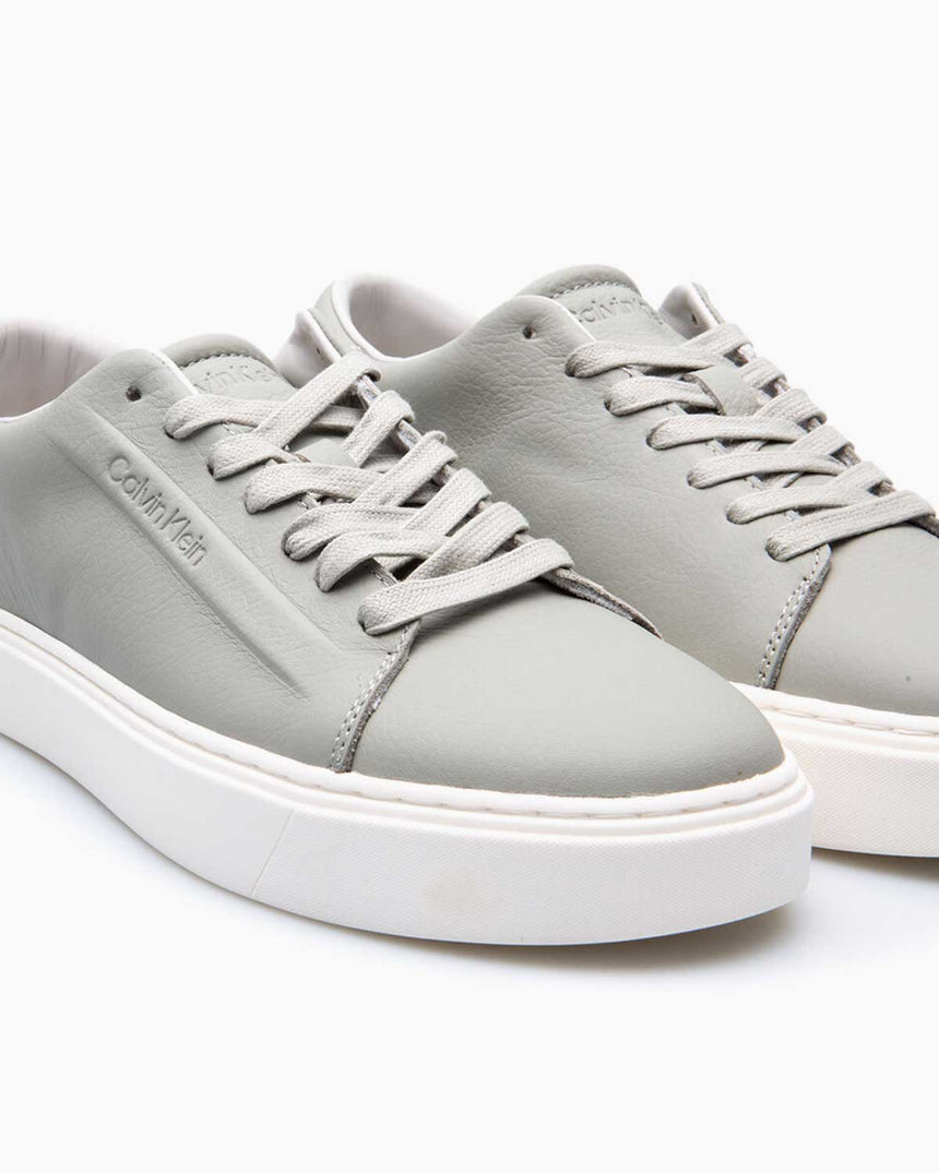 Calvin Klein Low Top Lace Up Deri Erkek Sneaker Smog Grey