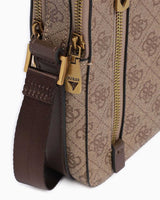 Guess Torino Fermuar Detaylı Çapraz Askılı Çanta Beige / Brown
