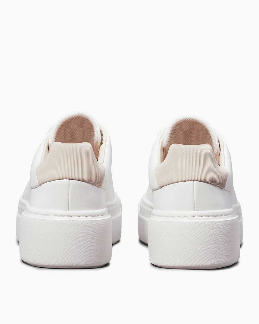 Calvin Klein FF Cupsole Lace Up W/Ml Lth Kadın Sneaker White/Stony Beige