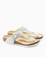 Birkenstock Gizeh Kids BF Parmak Arası Kız Çocuk Terlik Simli Beyaz