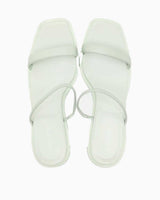 Calvin Klein Heel Mule 70mm Deri Kadın Sandalet Milky Green