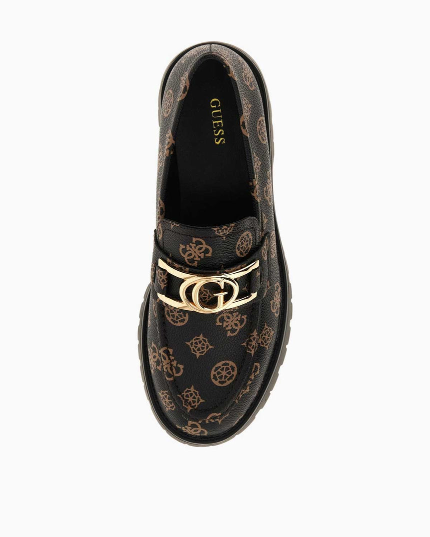 Guess Ilary Monogram Desenli Ayakkabı Brown / Ocra