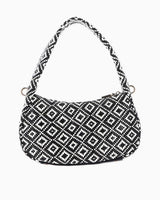 Guess Rianee Hobo Desenli Omuz Çantası Black