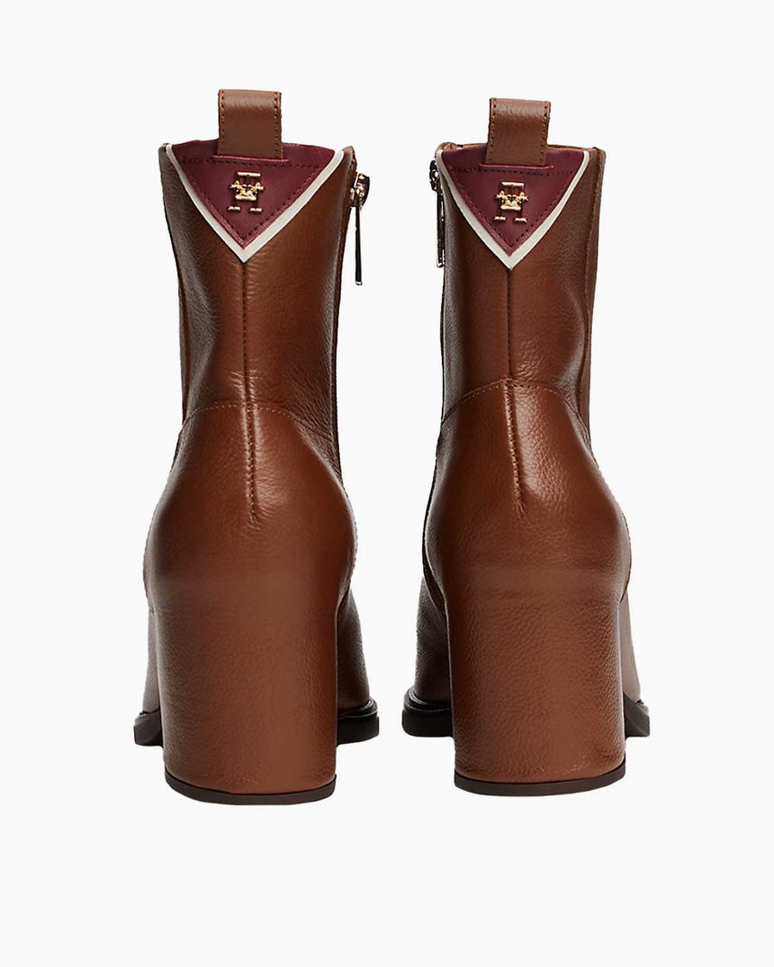Tommy Hilfiger Ankle Low Topuklu Bot Cognac Brown