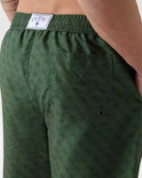 Guess Swimtrunk Medium Bottom Board Deniz Şortu Olive Embossed 4G Logo