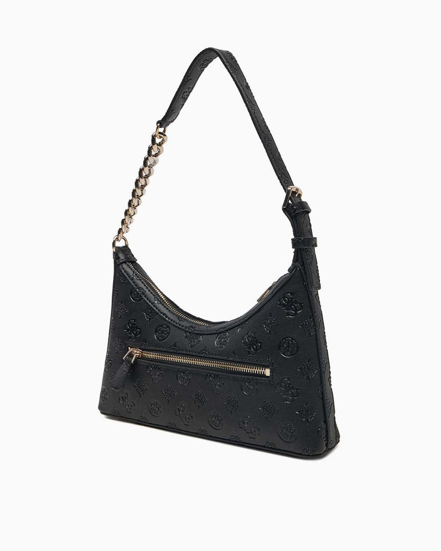 Guess Zarela Zincir Detaylı Omız Çantası Black Logo