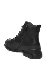 Camper Pix Hakiki Deri Fermuarlı Siyah Erkek Bot Siyah