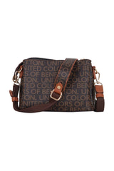 Benetton Çıt Çıtlı Monogram Çapraz Askılı Kadın Çantası Kahve - Taba