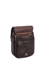 ÇÇS Kapaklı Tasarım Mini Çapraz Askılı Erkek Çantası Brown