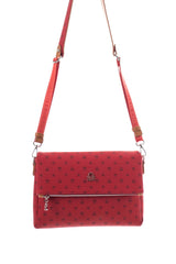 Benetton Kapaklı,Mini Logolu Çapraz Askılı Kadın Çantası Kırmızı - Camel