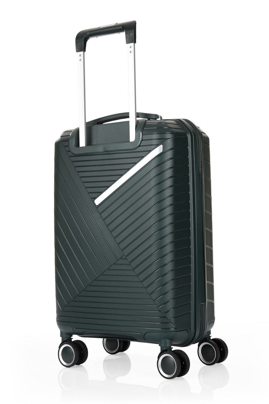 ÇÇS Diagonol Çizgili 75 cm Büyük Boy Valiz Koyu Yeşil