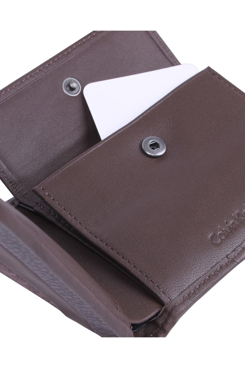 Calvin Klein Tom Logo 5Cc + Coin Erkek Cüzdanı Brown