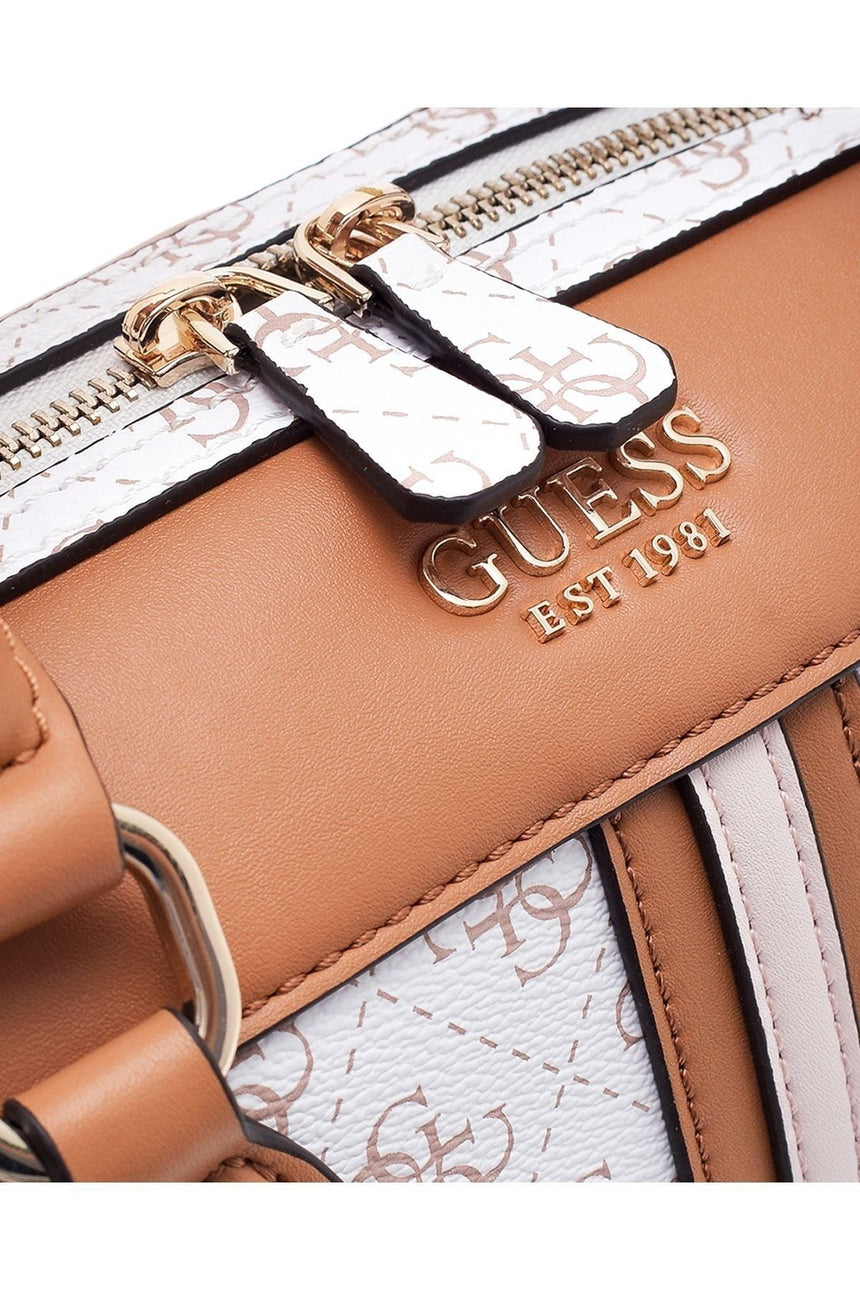 Guess Noelle Box Satchel Kadın Omuz Çantası White - Caramel