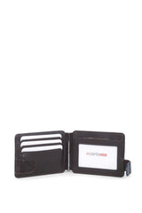 Grande Banknot Tutucu Mini El Portföyü Lacivert - Kahve