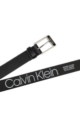Calvin Klein 95cm 38 Inch Enamel Buckle Pebble Erkek Kemer Black