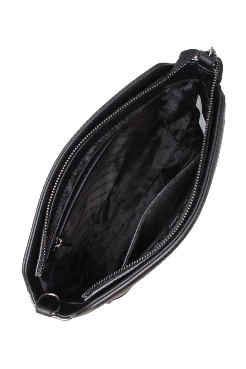 Benetton Mono Çapraz Askılı Kadın Çantası Platin - Siyah