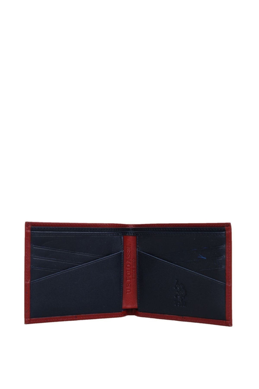 U.s Polo Assn. Şerit Detaylı Erkek Cüzdanı Bordo