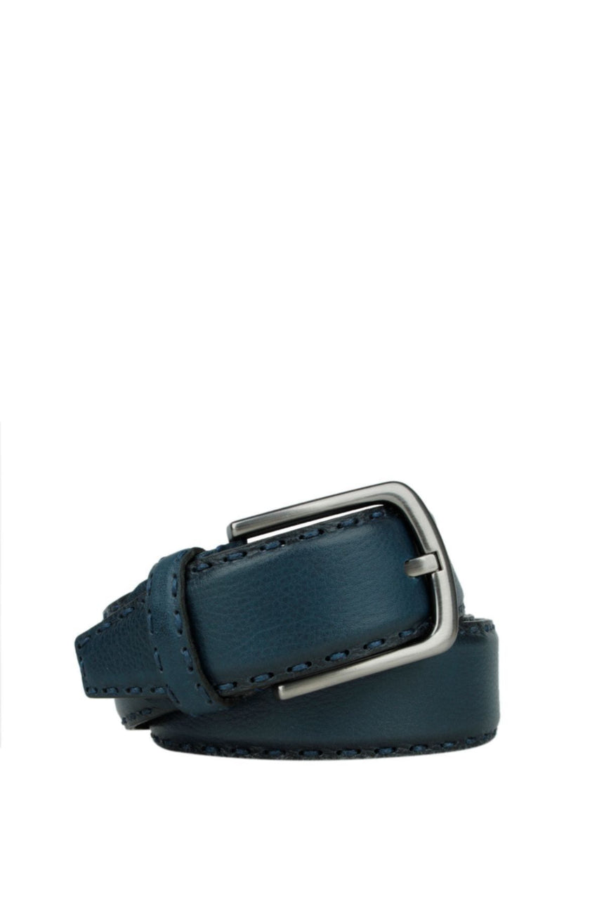 Axpe 4 Cm Saraç Örgülü Deri Erkek Kemer Lacivert