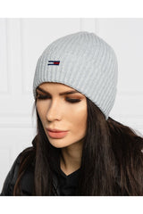 Tommy Hilfiger Tjw Basic Flag Rib Beanie Kadın Bere Pale Grey Heather