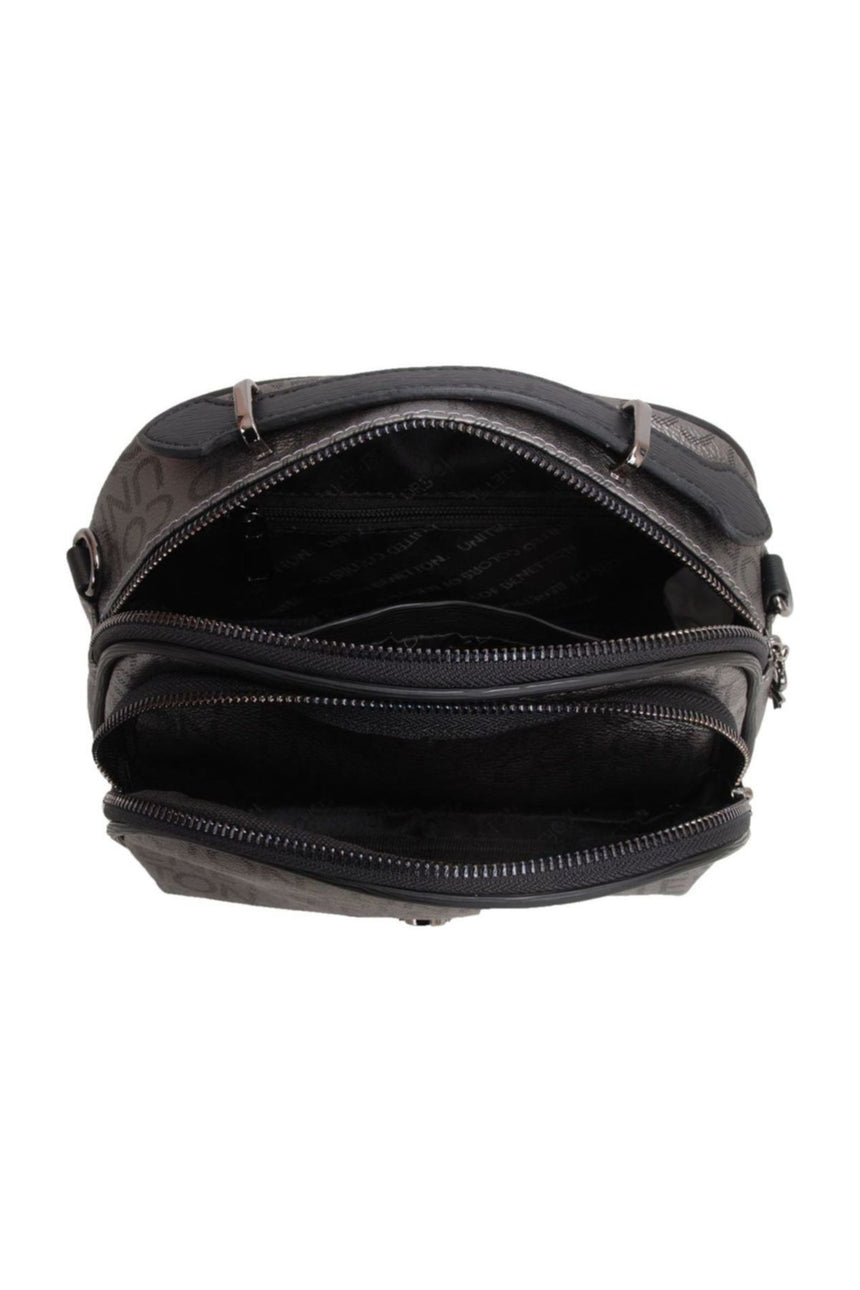 Benetton Minimal Mono Çapraz Askılı Kadın Çantası Platin - Siyah