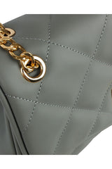 Axpe Gold Zincir Detaylı Kadın Omuz Çantası Gri