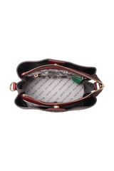 Benetton Çıt Çıtlı Monogram Çapraz Askılı Kadın Çantası Kahve - Bordo