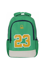 Benetton Çift Bölmeli 23 Logolu Sırt Çantası Yeşil