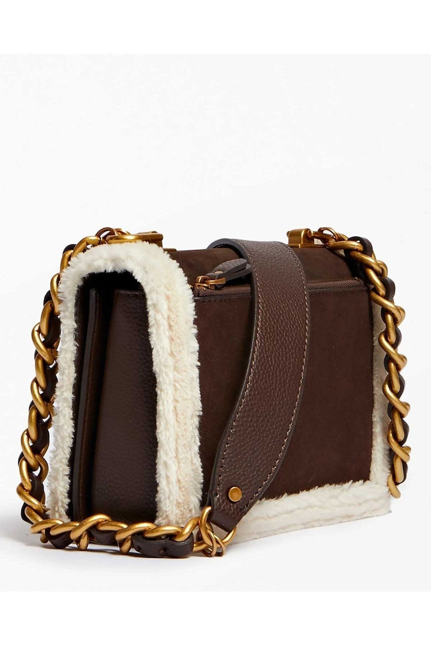 Guess Abey Crossbody Flap Kadın Çantası Chocolatte