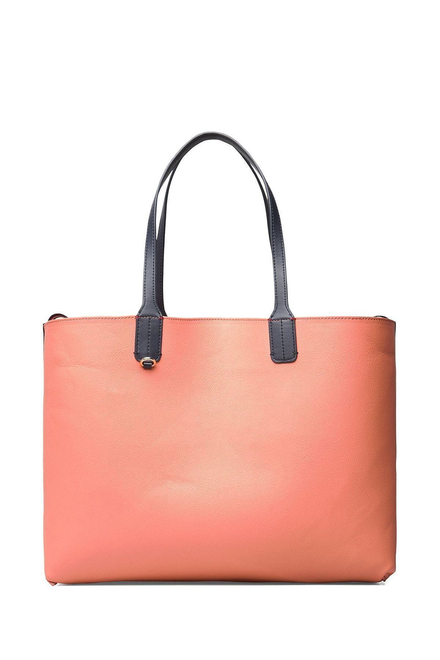 Tommy Hilfiger Iconic Tommy Tote Monogram Kadın Kol Çantası Island Coral
