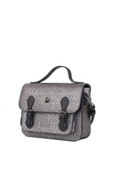 Benetton Mono Baskılı Çapraz Askılı Kadın Çantası Platin - Siyah