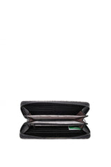 Benetton Logo Baskılı Large Kadın Cüzdanı Platin - Siyah