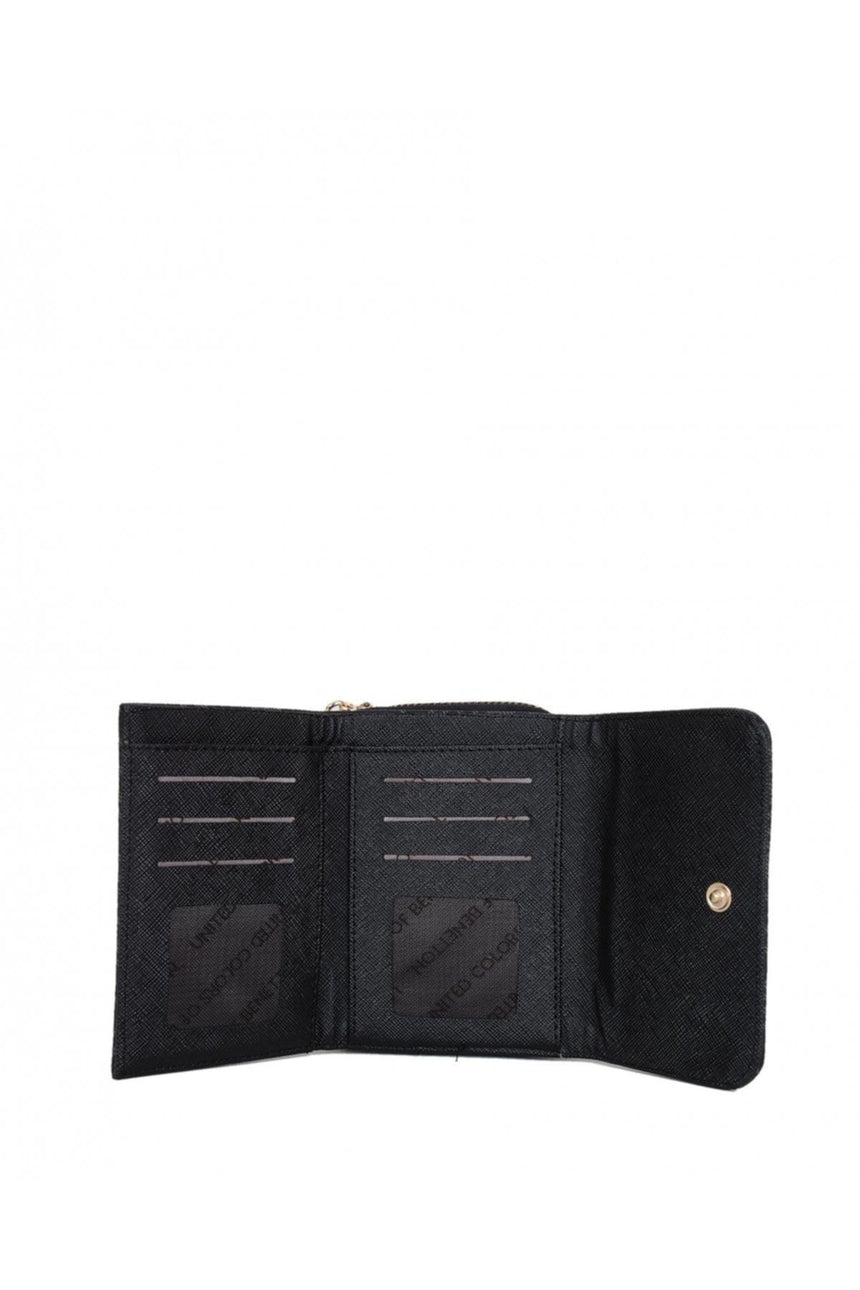 Benetton Logo Baskılı Mini Kadın Cüzdanı Siyah