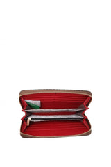 Benetton Logo Baskılı Large Kadın Cüzdanı Kahve - Kırmızı