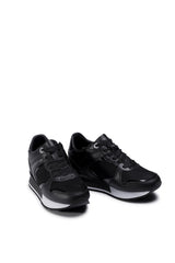 Tommy Hilfiger Kadın Dressy Wedge Mat Mix Runner Sneaker Black